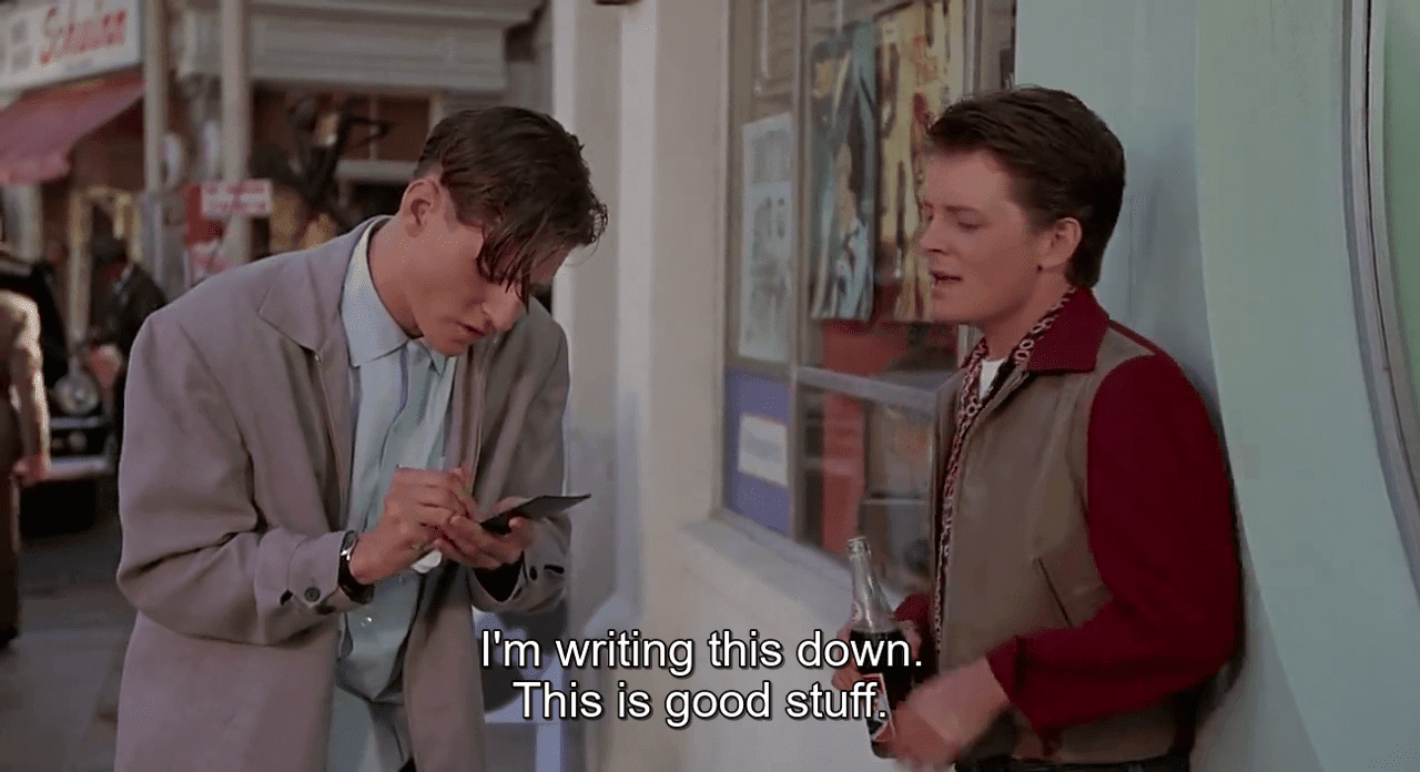 Quote by George McFly in Back to the Future, timestamp 1:03:59